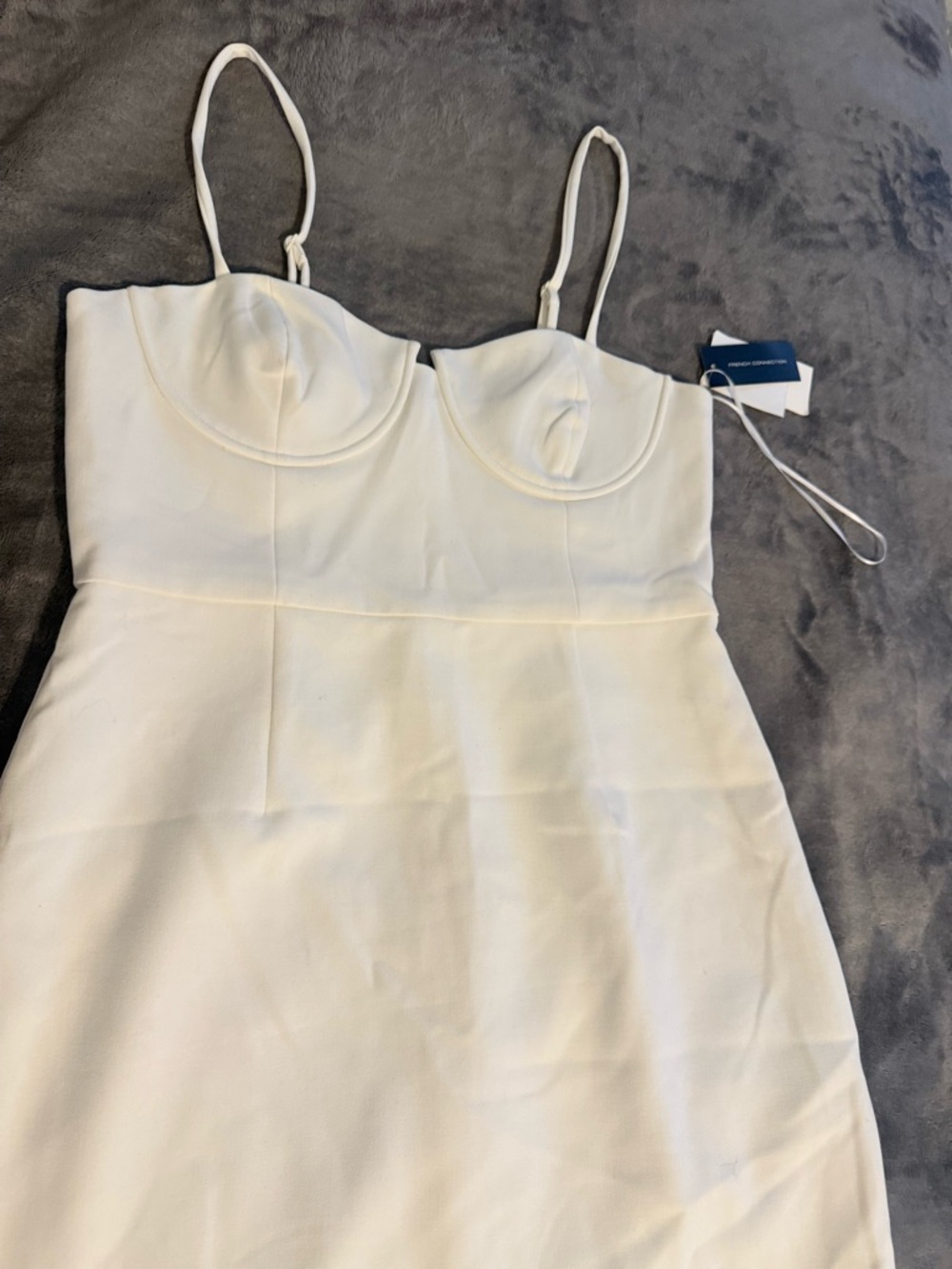 French Connection White Maxi Dress with Bustier Detail